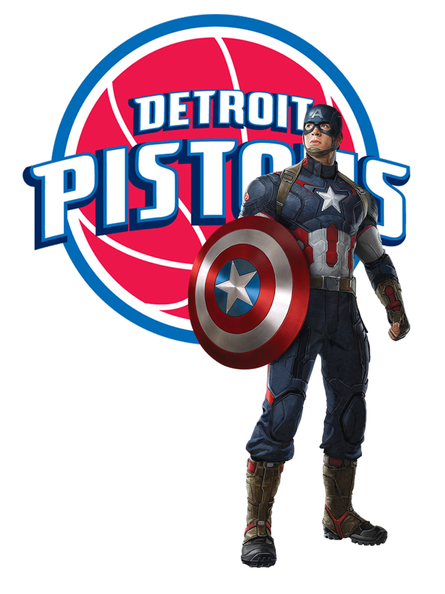 Detroit Pistons Captain America Logo vinyl decal